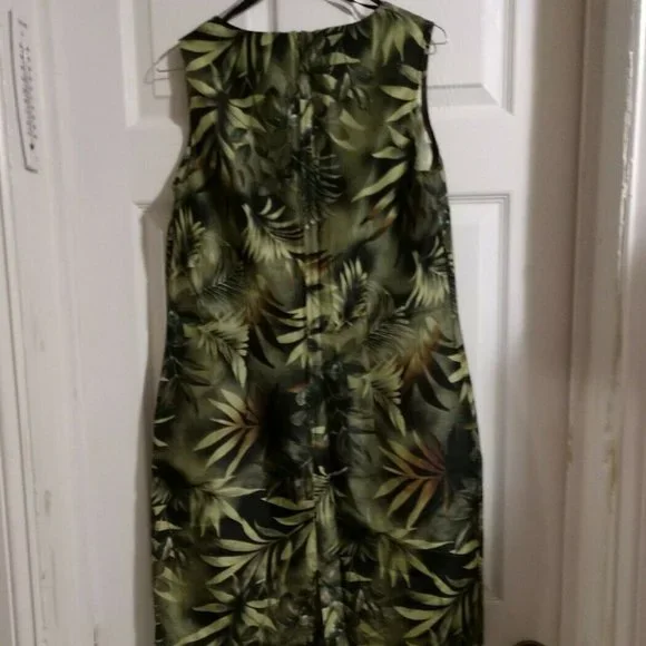 🪴🌿🌱 Scarlett Women's Dress Green on Black with a hint of Brown Size 12 - Picture 5 of 12